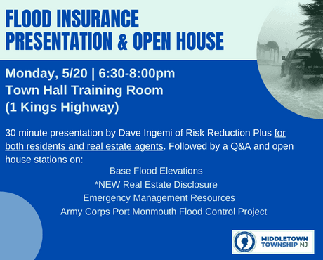 Flood Insurance Presentation 2024: Monday, 5/20 at 6:30 PM at Town Hall