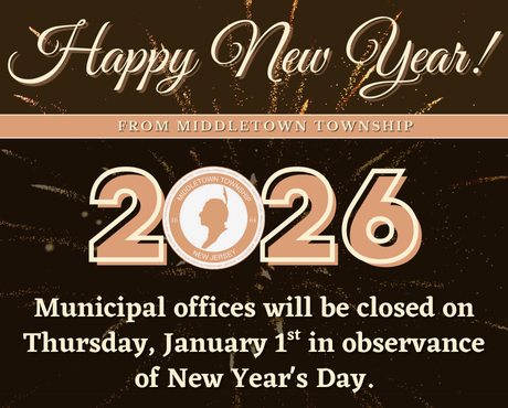 Municipal offices will be closed on Thursday, 1/1 in observance of New Year's Day.