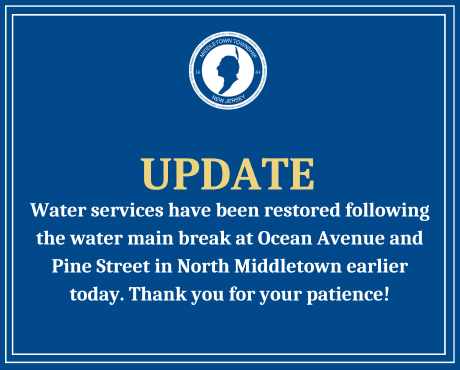 Water services have been restored following the water main break earlier today, 7/10.