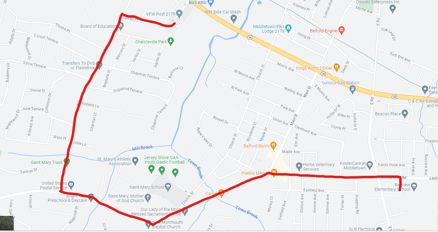 2023 Veterans Day Parade Map