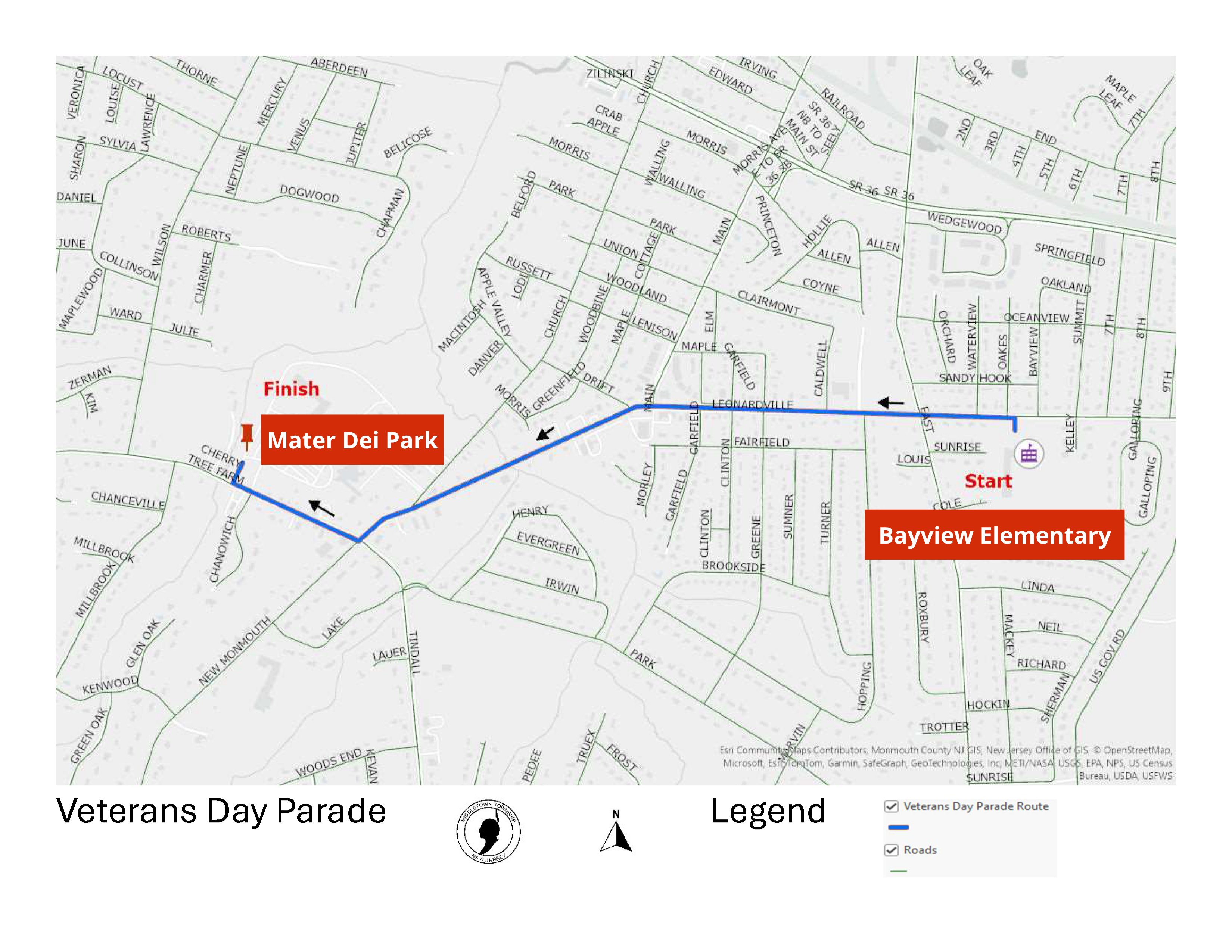 Veterans Day Parade Map 2025